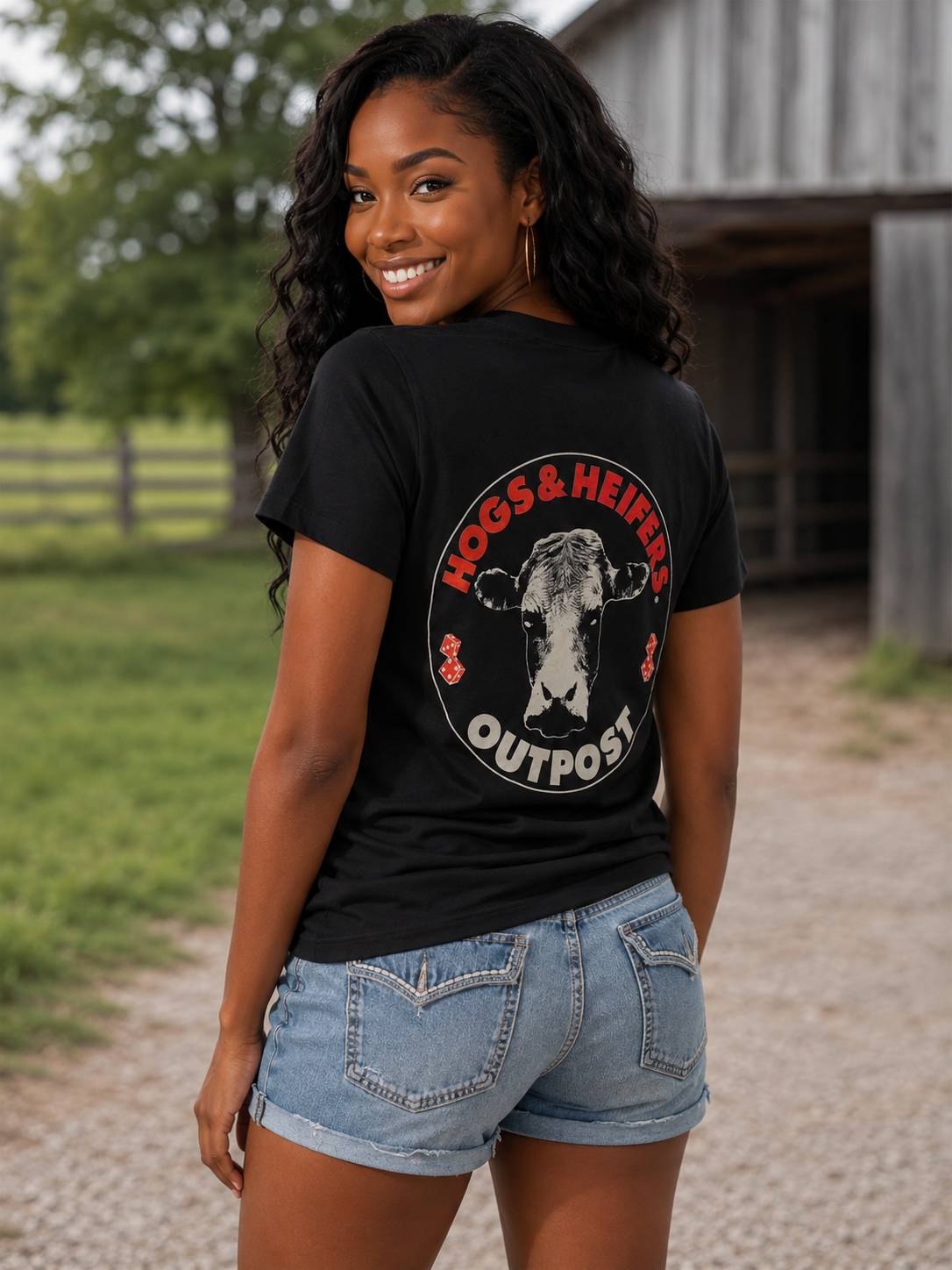 OUTPOST LOGO V-NECK TEE