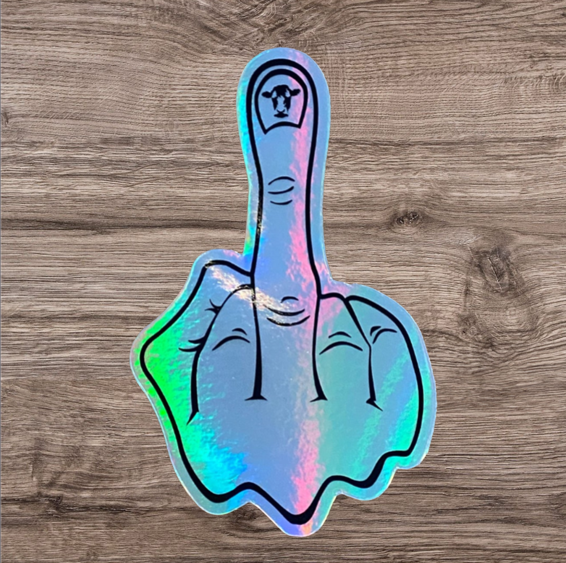 MIDDLE FINGER HOLOGRAPHIC STICKER