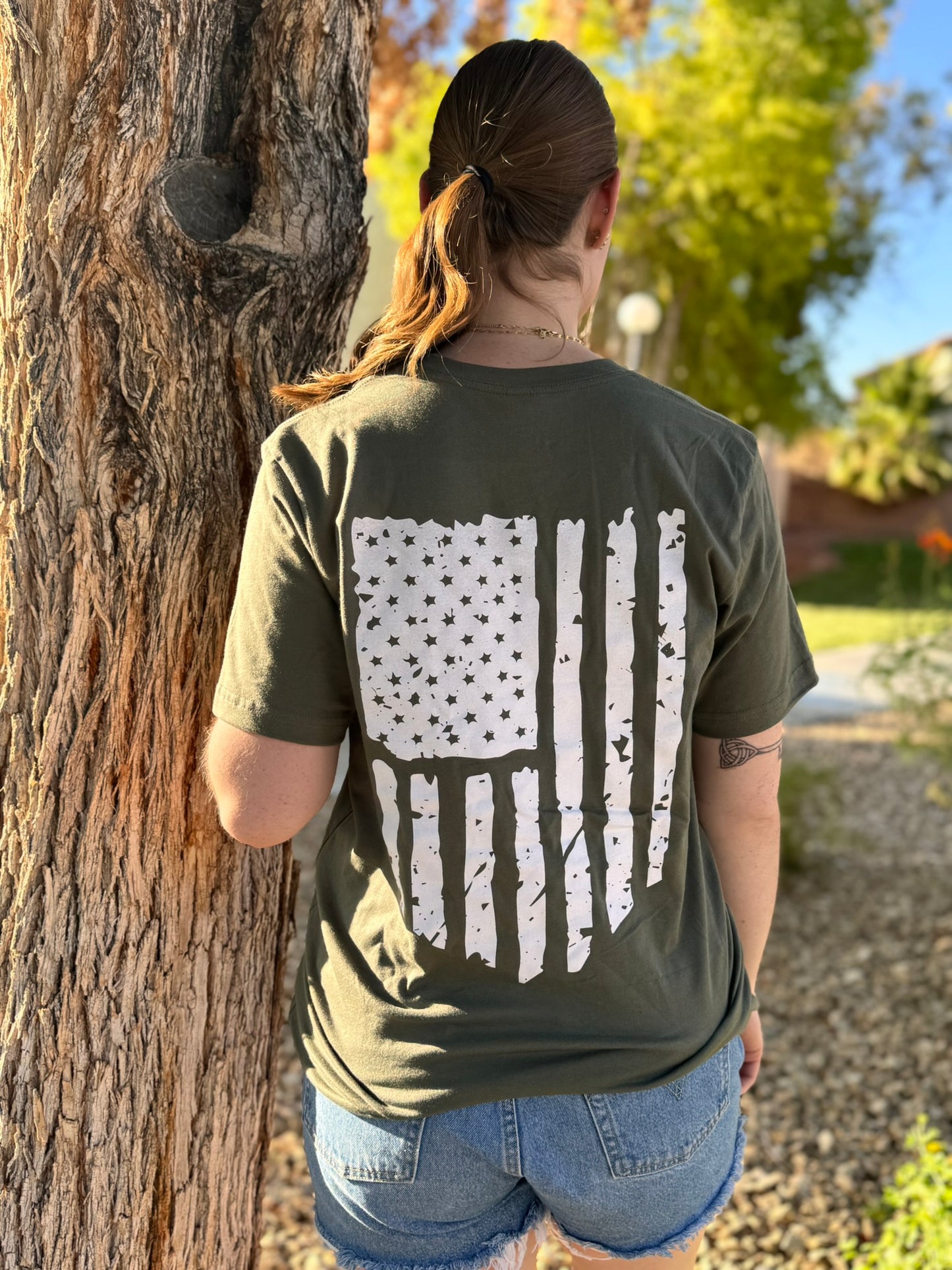 ARMY GREEN TEE - CLOTHING