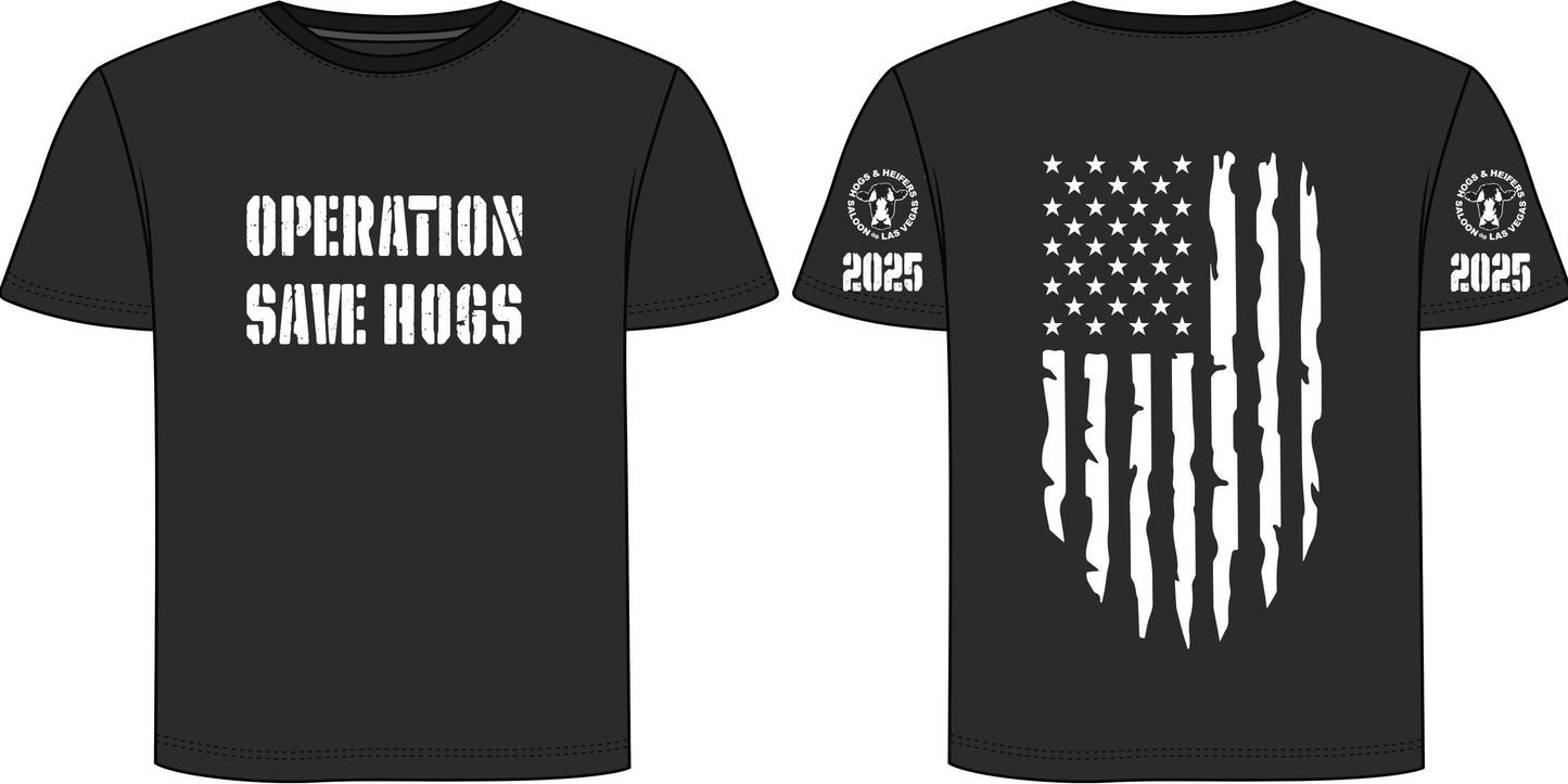 OPERATION SAVE HOGS TEE BLACK