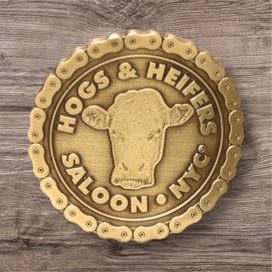 NYC VINTAGE BRASS CHAIN BELT BUCKLE