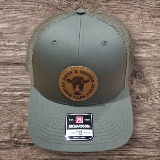 LEATHER PATCH TRUCKER HAT LODEN