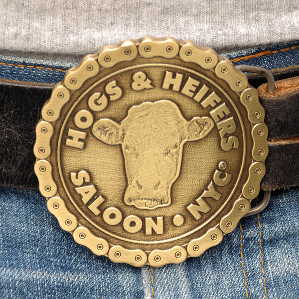 NYC VINTAGE BRASS CHAIN BELT BUCKLE