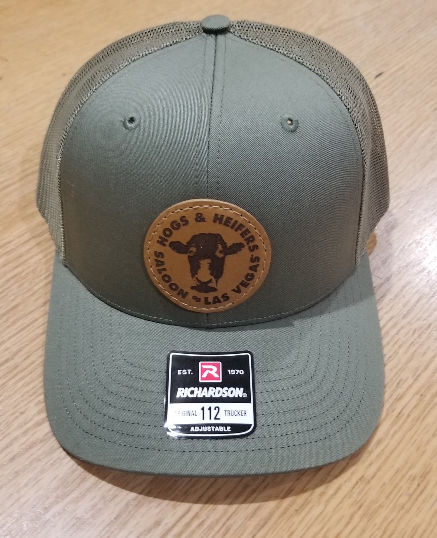 LEATHER PATCH TRUCKER HAT LODEN