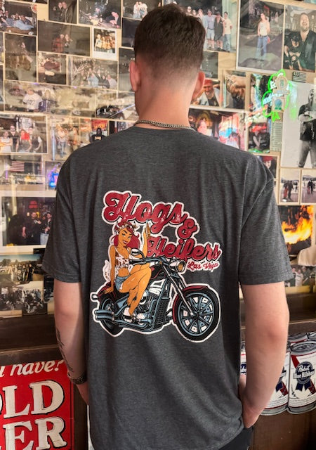 HEIFER ON A HOG GREY TEE